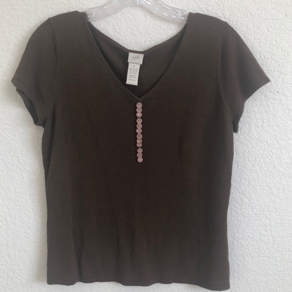 J Jill lightweight short sleeve knit blouse
